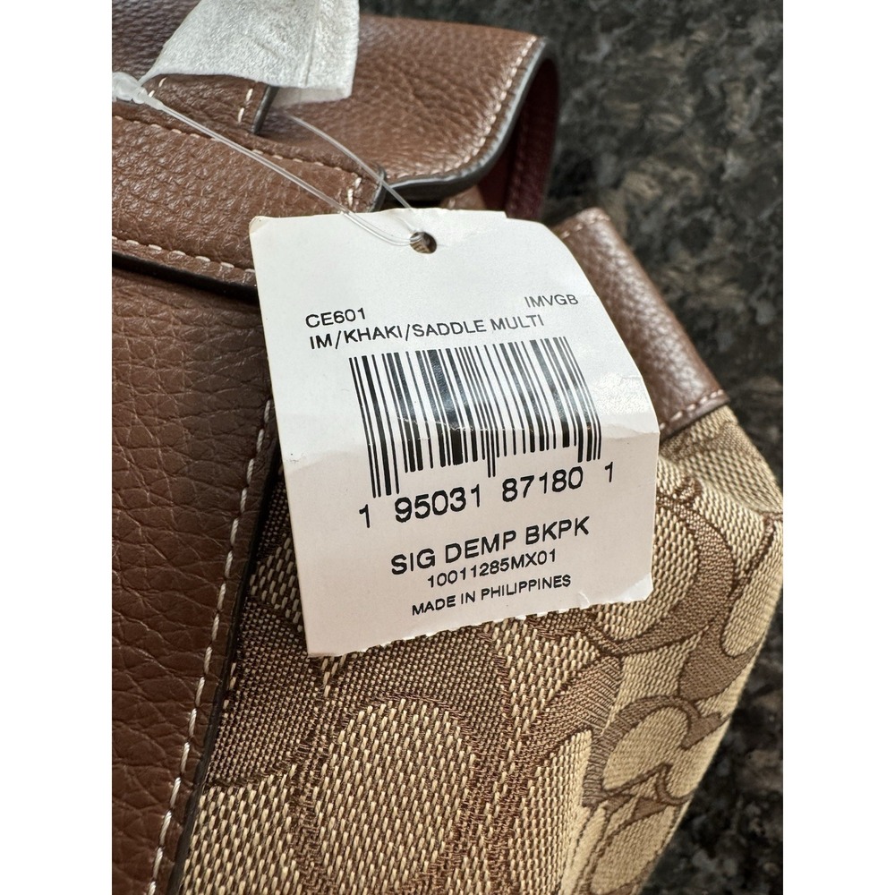 COACH DEMPSEY DRAWSTRING BACKPACK IN SIGNATURE JACQUARD with PATCH & STRIPE NEW - Picture 5 of 7